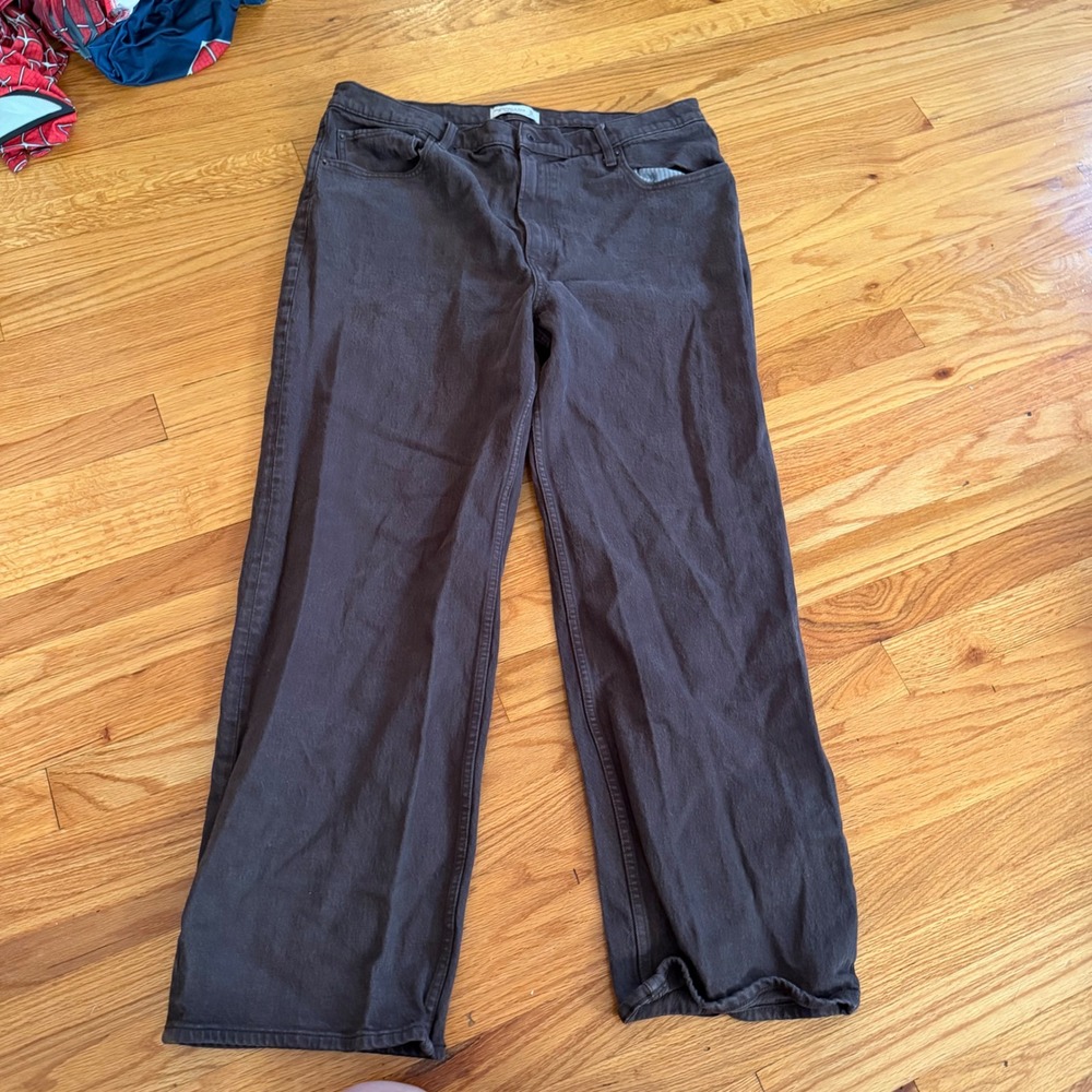 Abercrombie & Fitch 90s Relaxed Jean Brown 33/16S High Rise Casual Minimalist